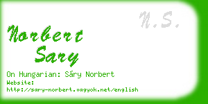 norbert sary business card