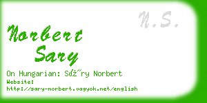 norbert sary business card